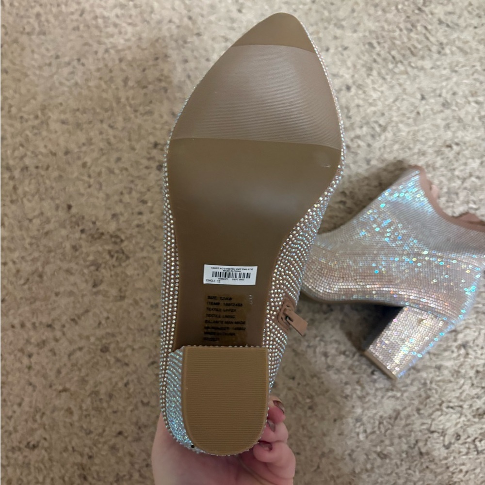TORRID Stretch Embellished Bootie (12WW) Taupe - Picture 7 of 10